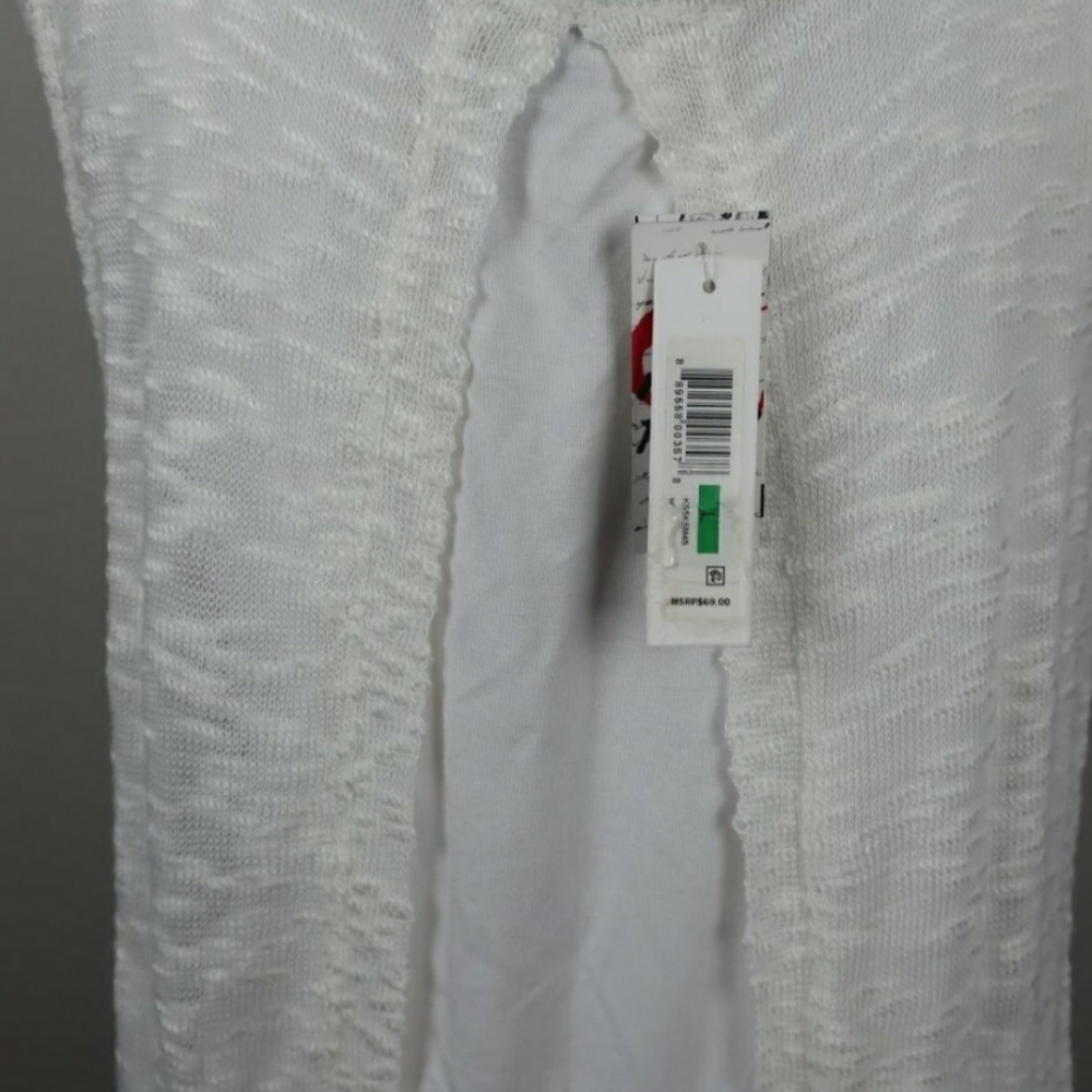 NWT Kensie Off White Double Layer Tank Size Large - Picture 7 of 12